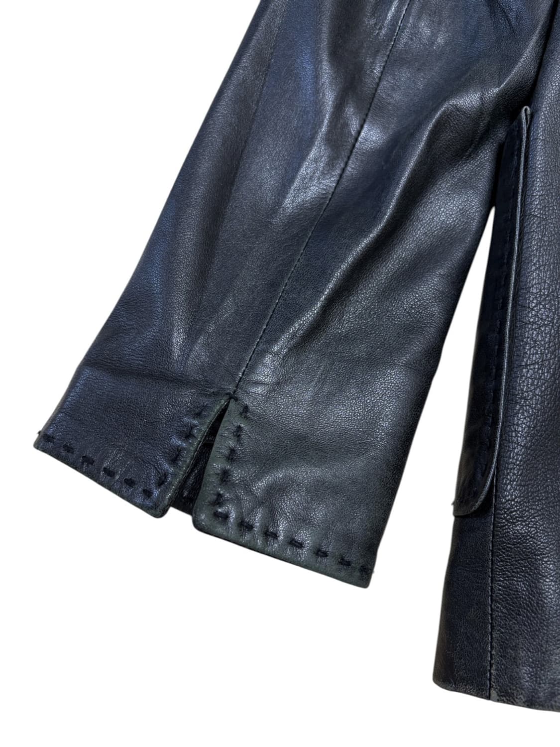 90's balmain leather stitch jacket 상품이미지4