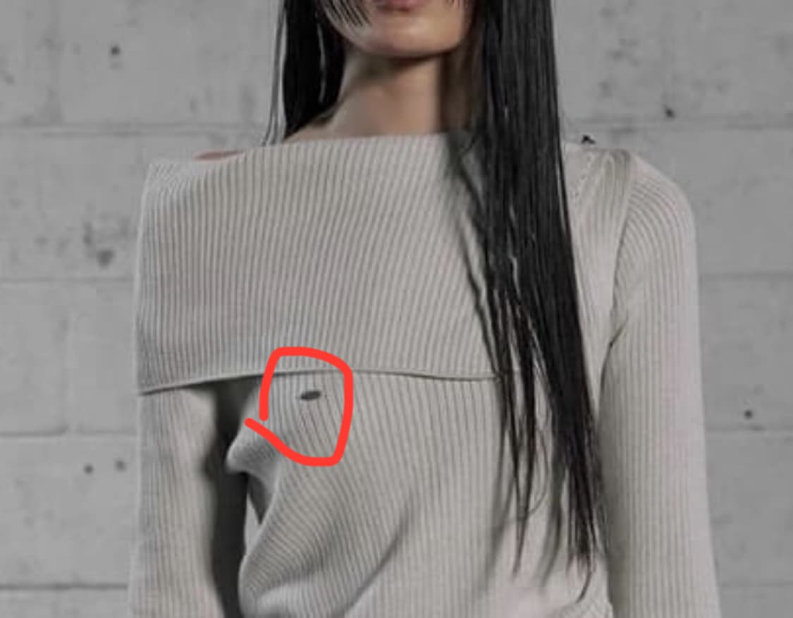 보헤미안서울 보헴서 오픈 카라 언발란스드 니트 오픈숄더 니트 상품이미지2