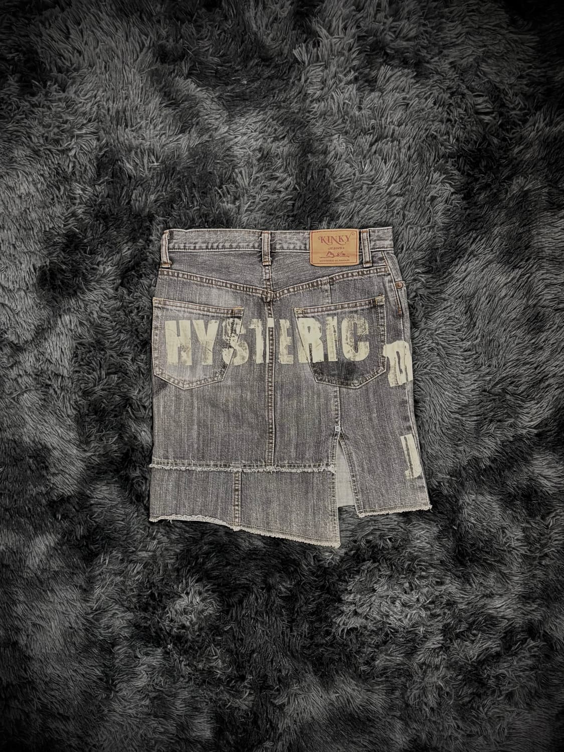 Hysteric Glamour 언발 피크 자수 흑청 데님숏스커트 상품이미지2
