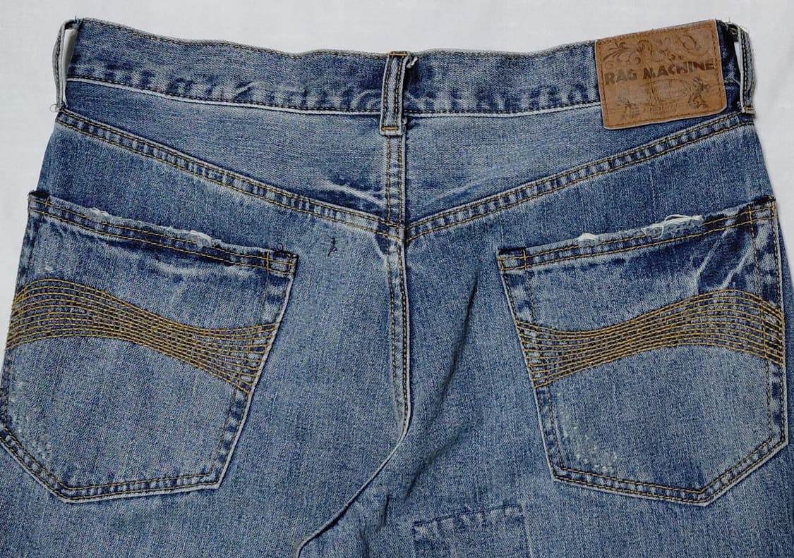 [XL] RAG MACHINE 빈티지 패치워크 디스트로이드 데님 팬츠 상품이미지8
