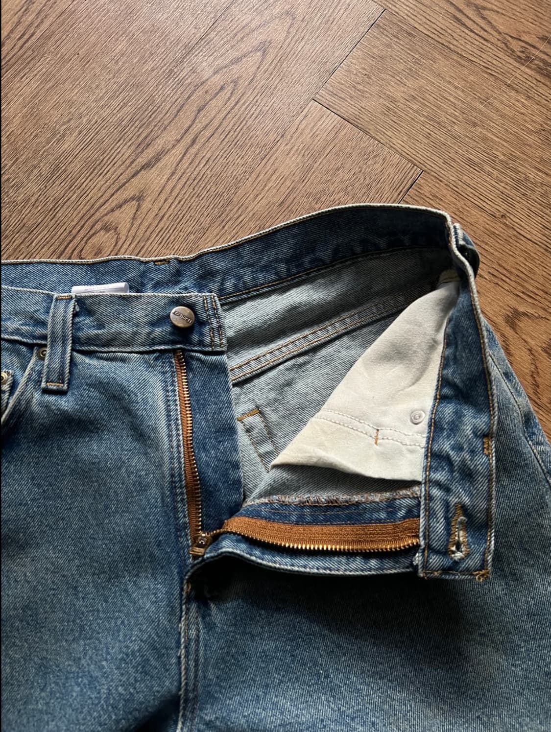 [31]칼하트 USA 미디엄블루 워크 데님 팬츠 상품이미지4