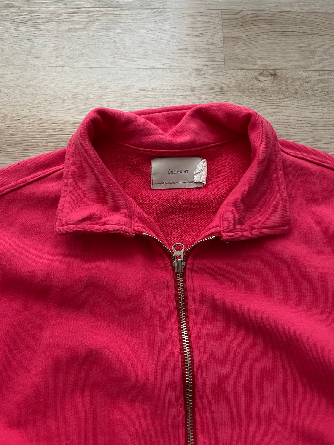 보세 핑크 삼단쭈리 크롭집업 스웨트 상품이미지7