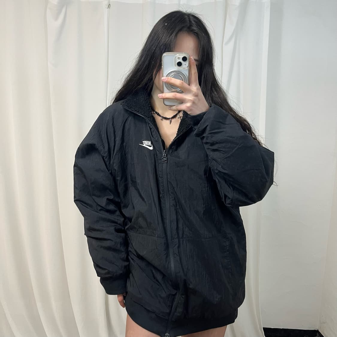 Nike Big Swoosh Reversible Fleece Jacket 상품이미지3