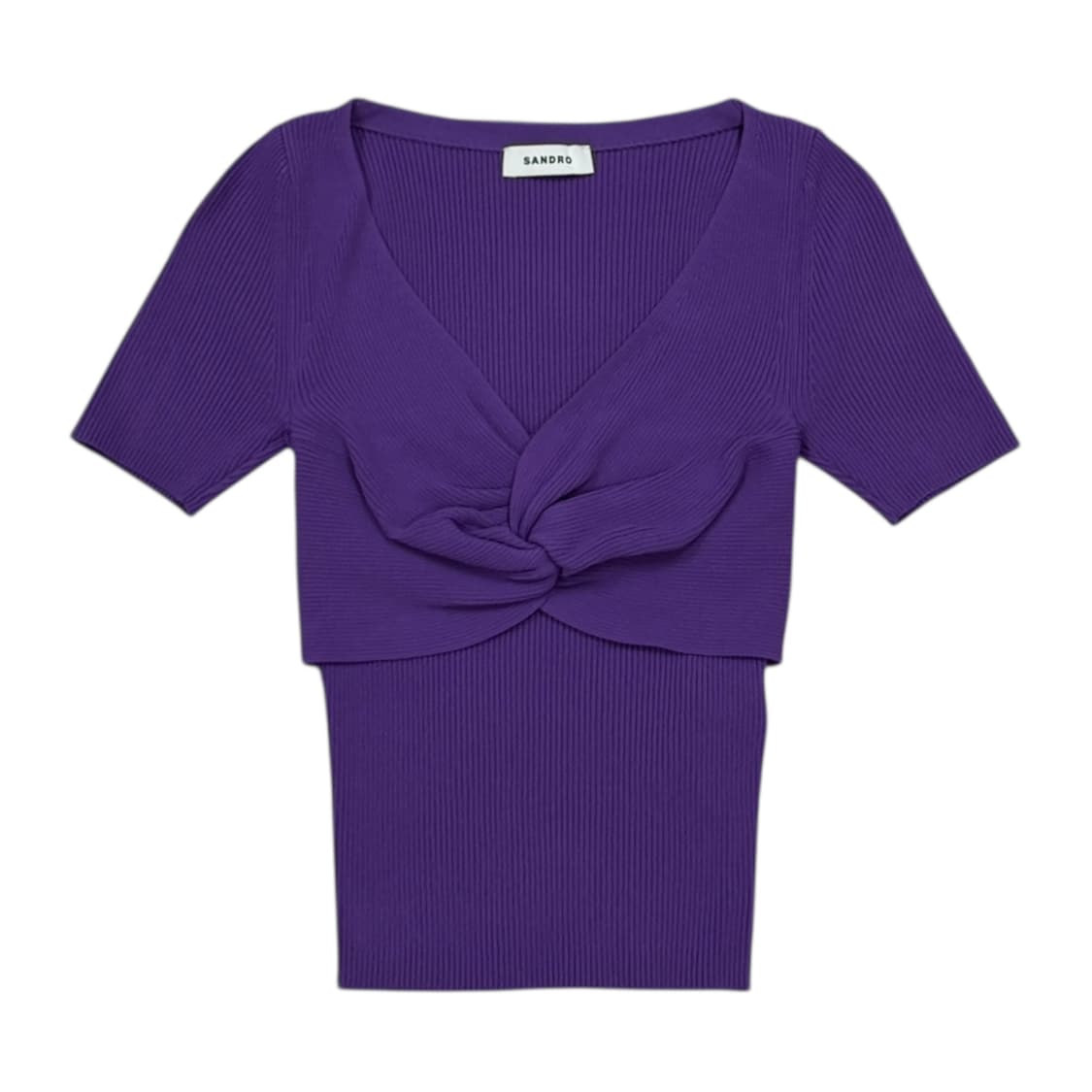 산드로 플리츠 숏 반팔티 퍼플 보라 0 상품이미지1
