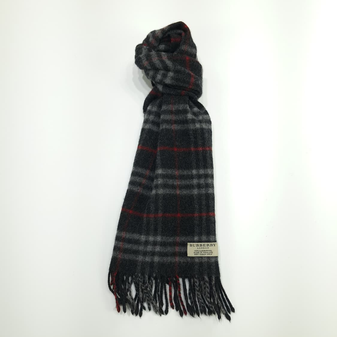 MX133 버버리 스모키블랙 클래식체크 램스울 짧은 목도리 머플러 상품이미지3