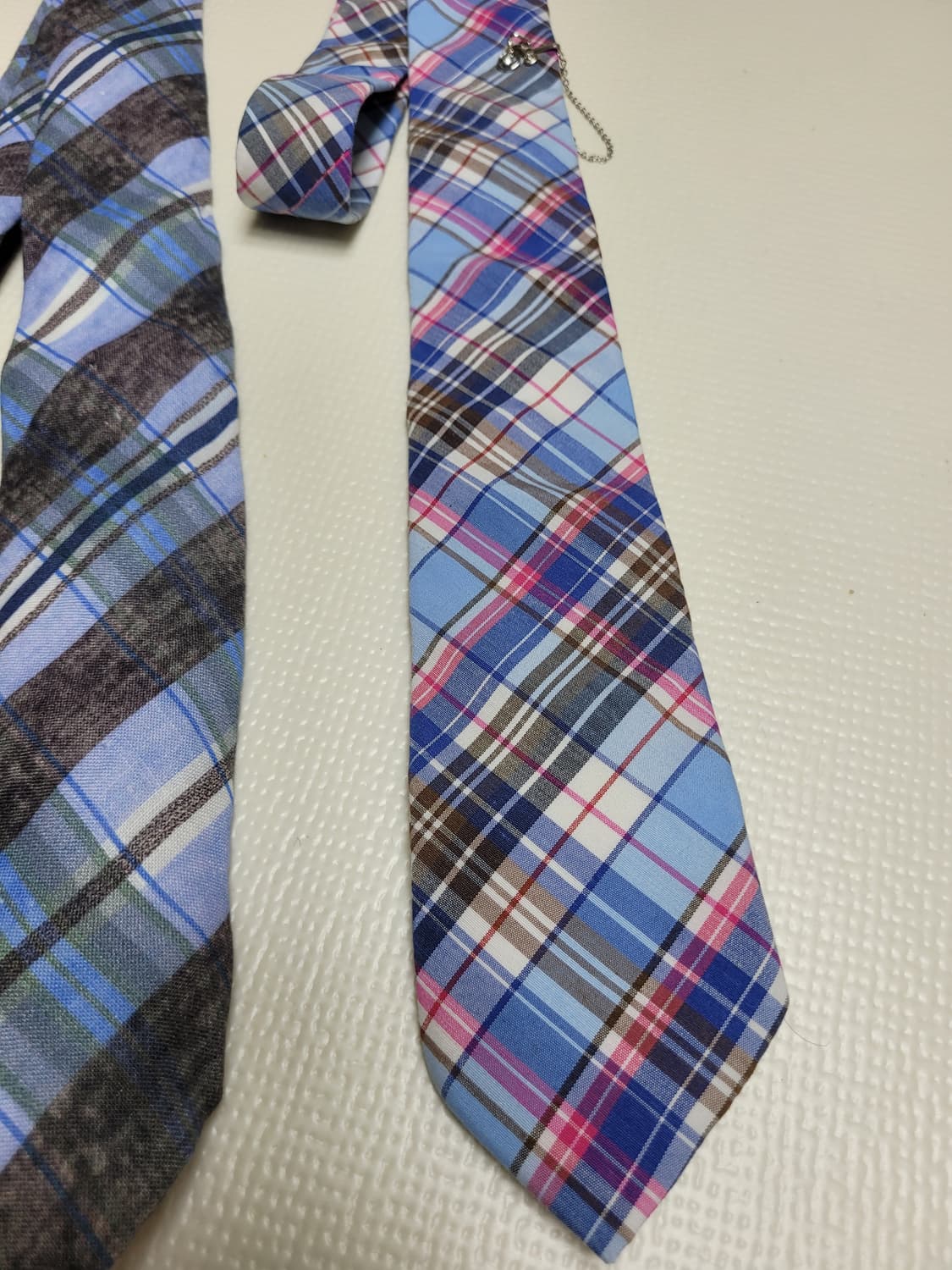 넥타이 3종 (체크패턴 네이비, 블루, 핑크) 상품이미지5