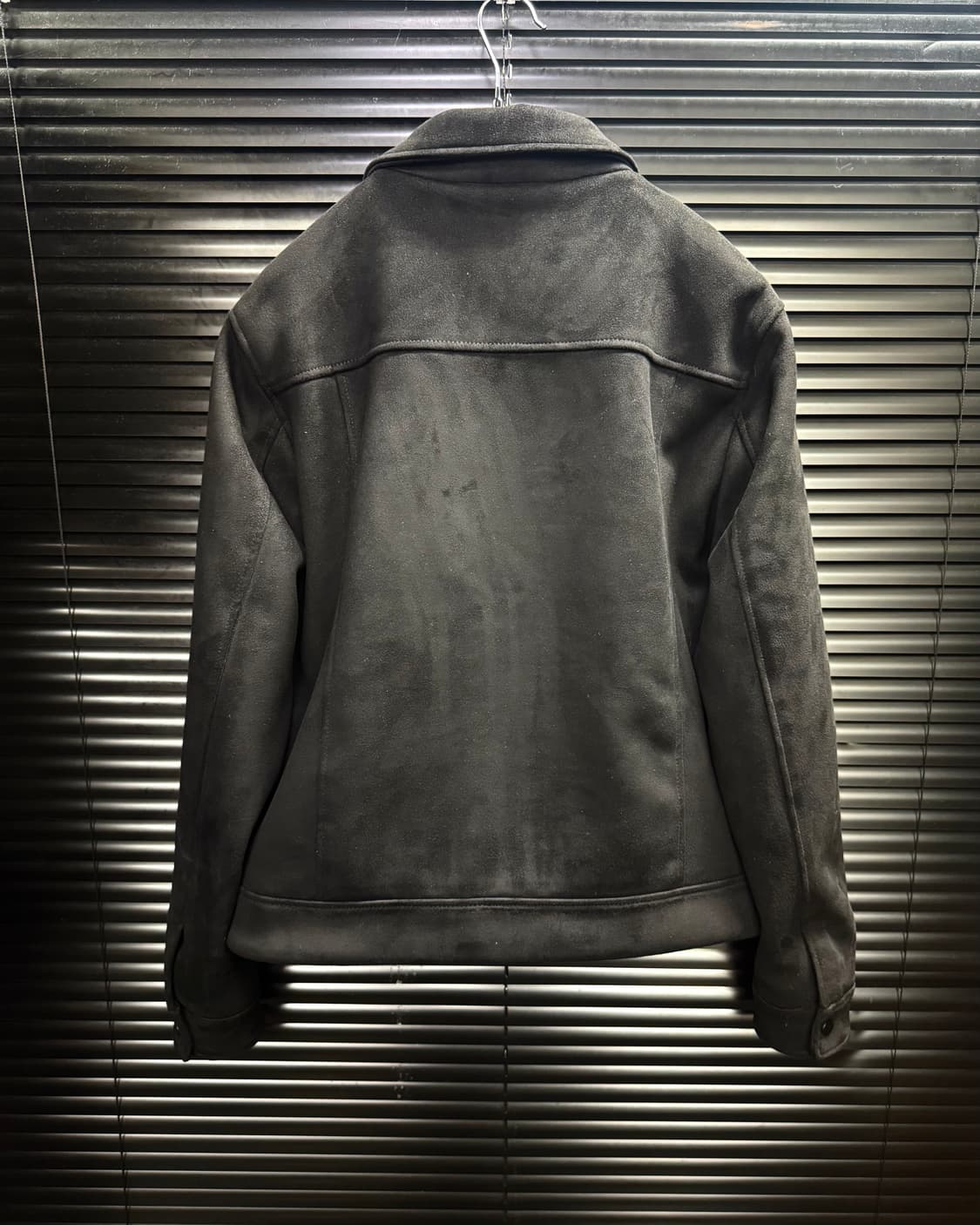 자라 블랙 스웨이드 트러커 자켓 세무 가죽 레더 라이더 바이커 L 100 상품이미지7