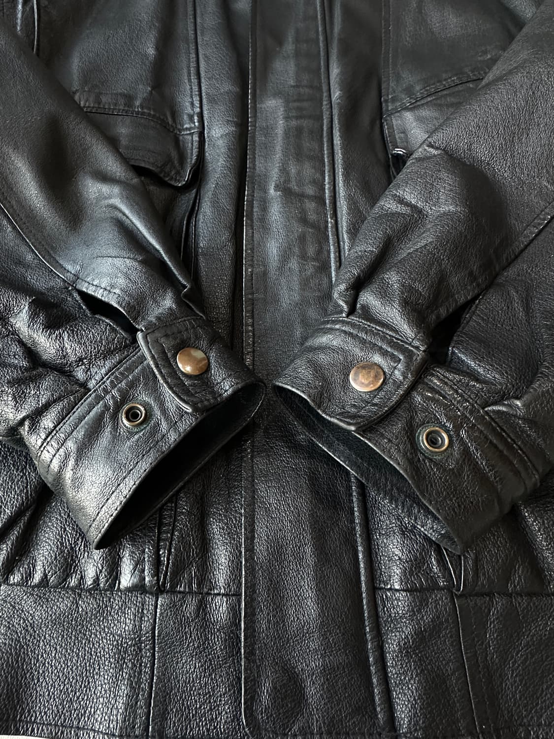 90s John Ashford 리얼 레더 자켓 블랙 M 상품이미지4