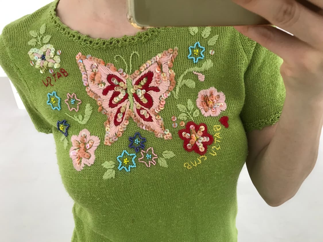 vintage butterfly pattern knit 상품이미지3
