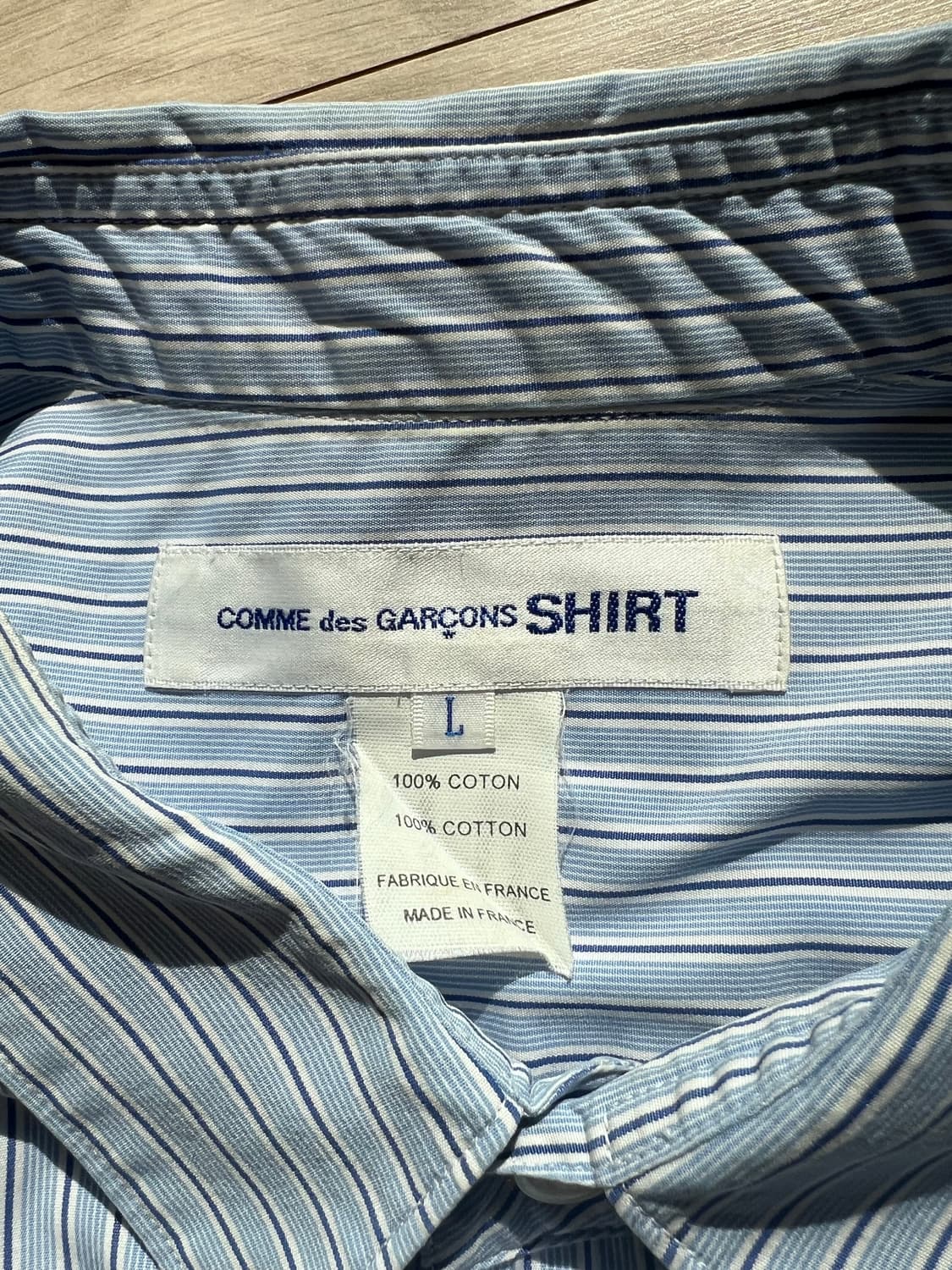꼼데가르송 셔츠 / 프랑스 제작 스트라이프 오버 셔츠 / L 상품이미지7