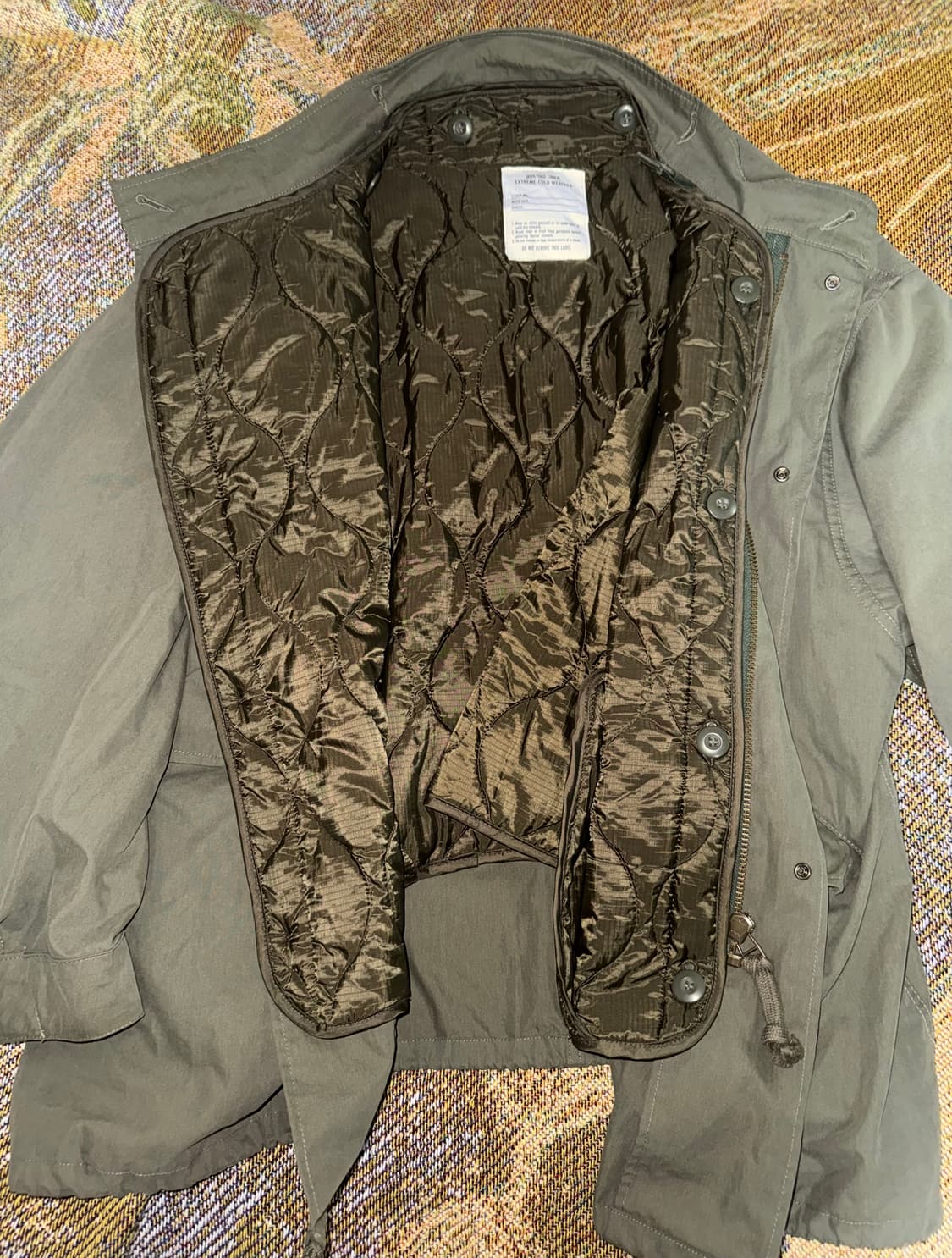 프릭스 스토어 숏 m65 외피,내피 완제품 올리브 그린 판매 상품이미지4