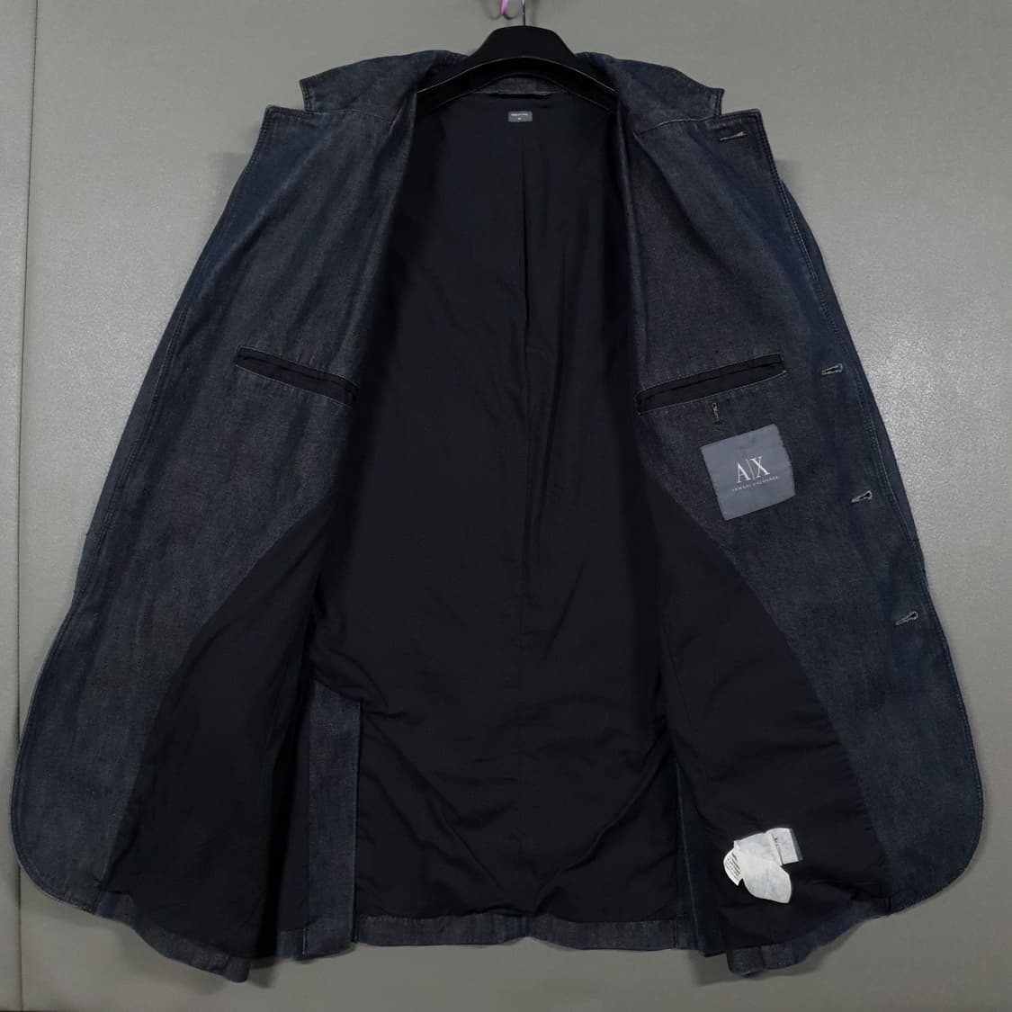 XL) 아르마니 익스체인지 테일러드 포켓 데님 블레이저 자켓 인디고 상품이미지7