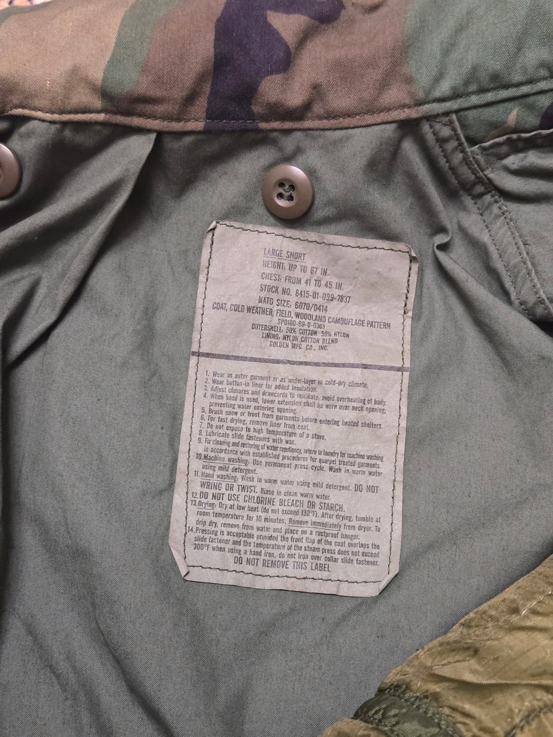 M65 필드자켓 우드랜드 (L/S) 상품이미지9