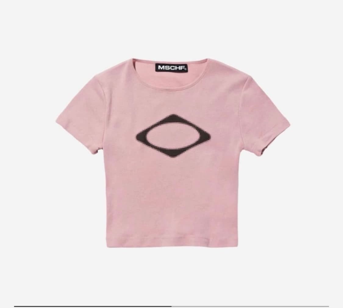 미스치프 롬버스 블러 티셔츠 더스티 핑크 상품이미지1