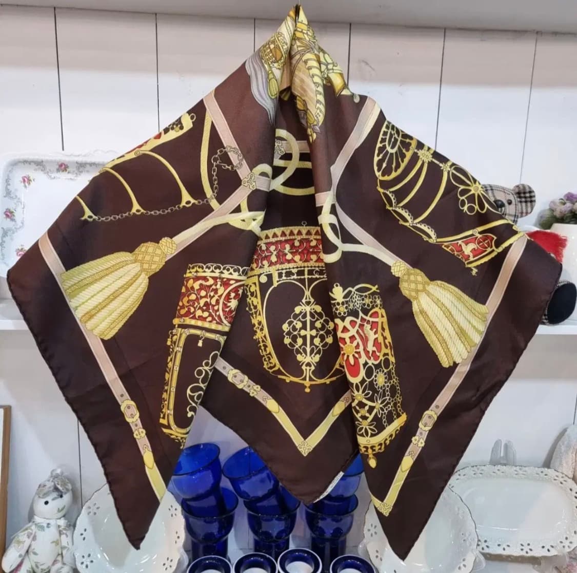 에르메스 빈티지 실크 스카프 까레90 레 뮤즈롤 상품이미지5