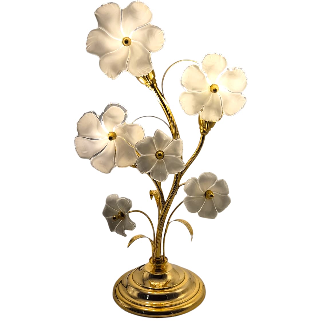 90s 야마기와 밀크글라스 플라워 부케 스탠드 램프 상품이미지1