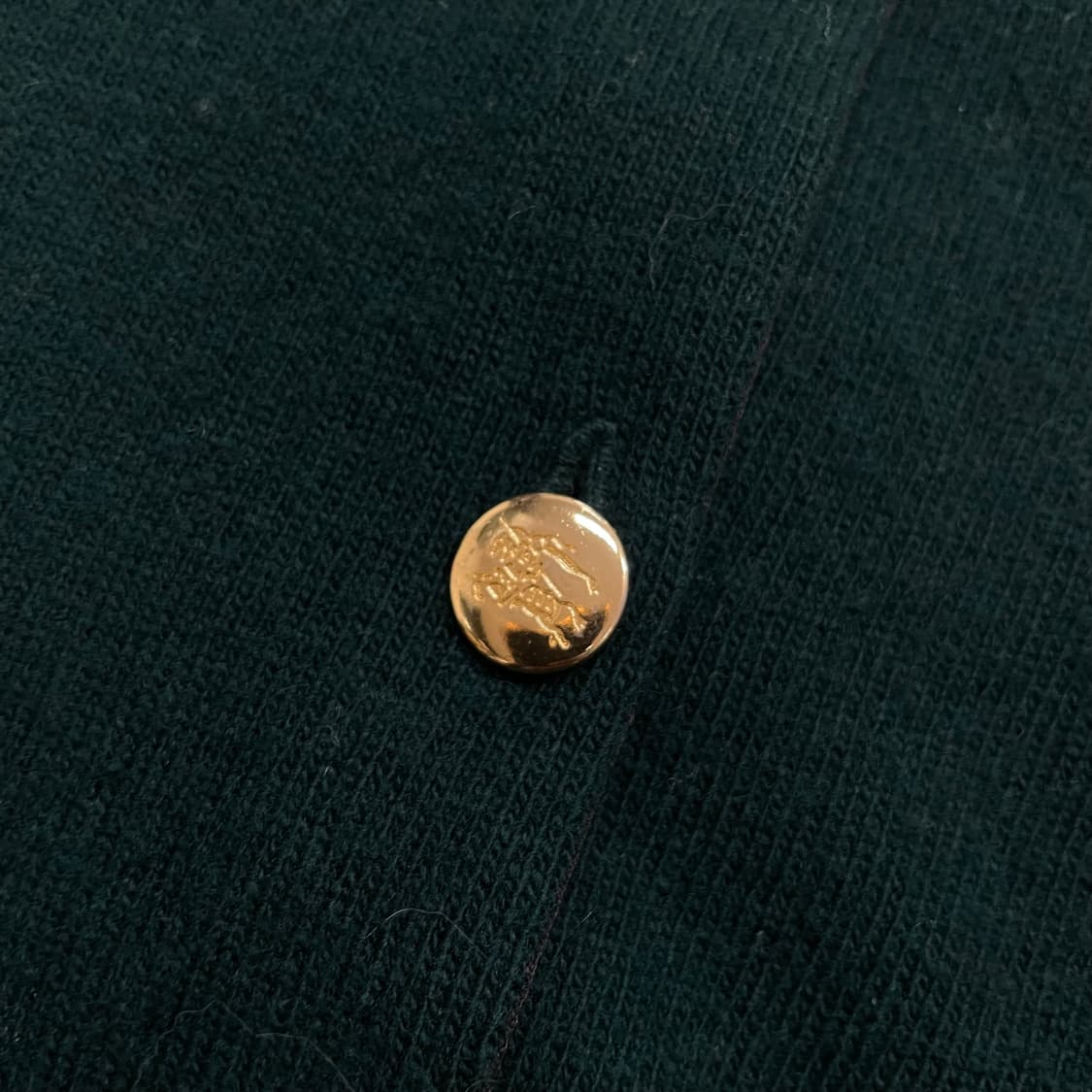 버버리 Burberry 아카이브 금장 버튼 라운드 가디건 그린 상품이미지4