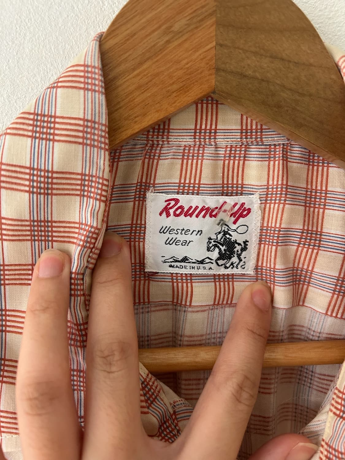 80s vtg USA Round-up  Western Wear shirt 상품이미지4
