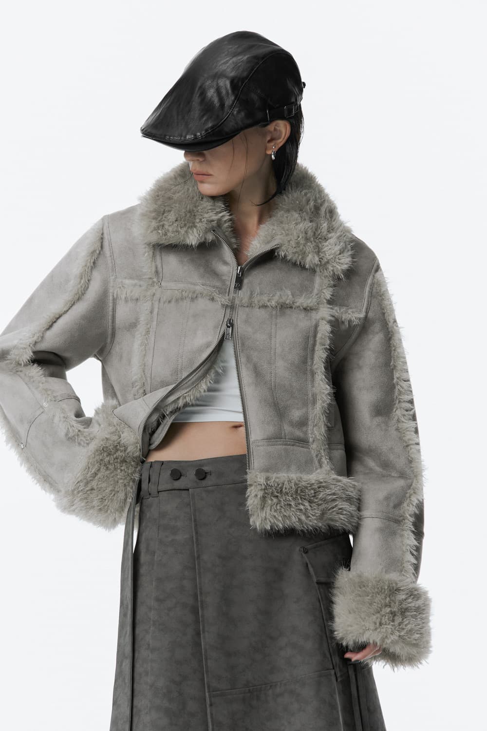 트리밍버드 무스탕 Shearling Crop Mustang [Gray] 상품이미지5