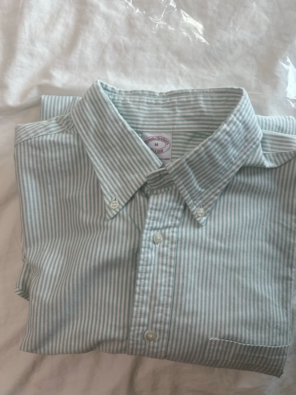 브룩스브라더스 올리브 스트라이프 셔츠 M 상품이미지5