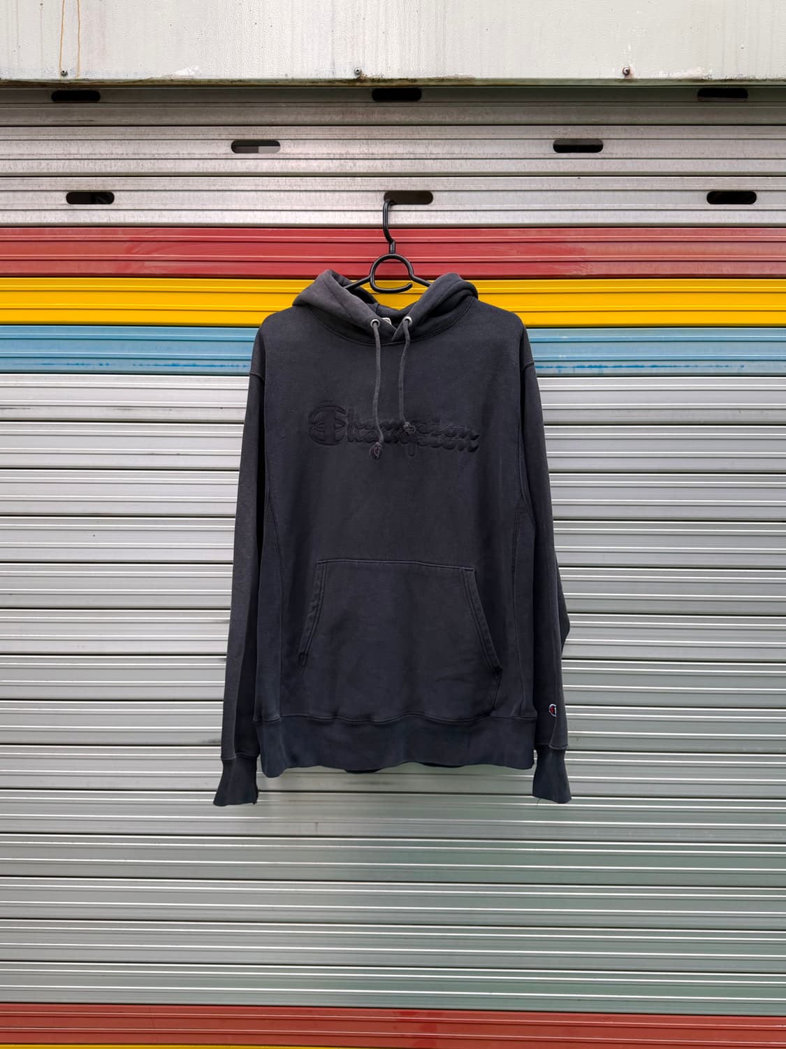 챔피온 블루택 리버스위브 자수 더블 로고 후드티 상품이미지1