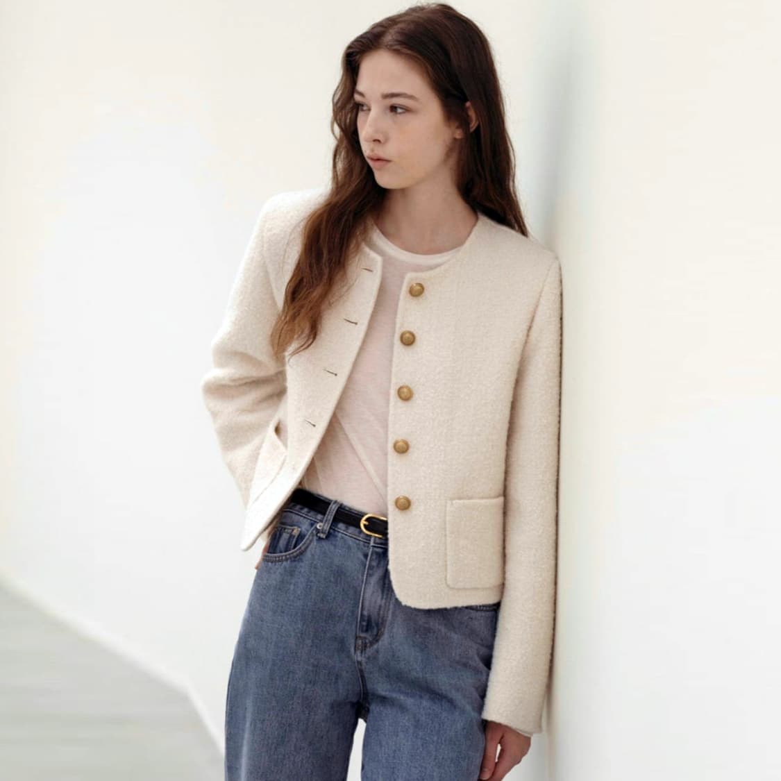 베뉴엣(BENUET) 알파카 울 아리아자켓 55 새상품 상품이미지2