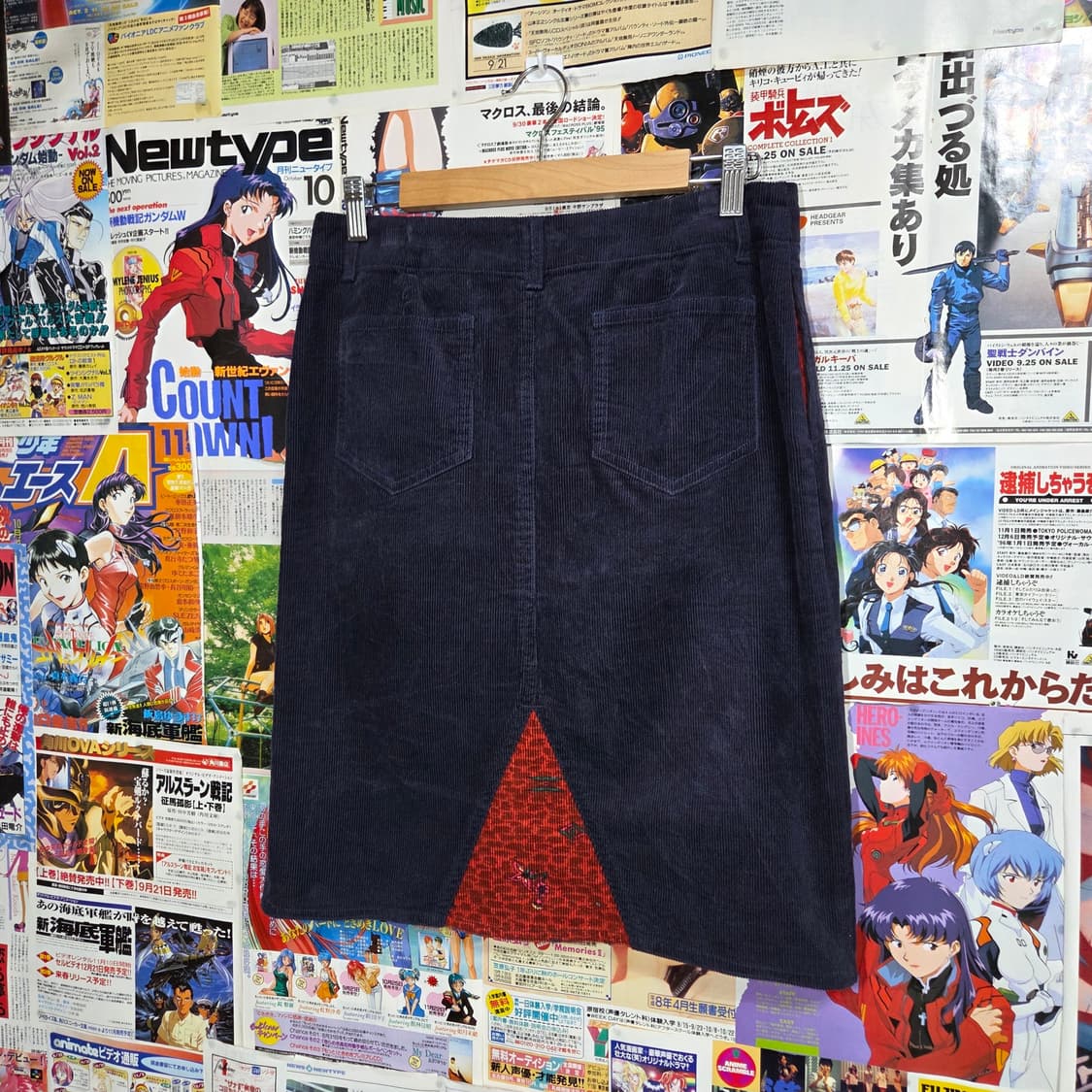 티티카카 네이비 코듀로이 미디 스커트 상품이미지1