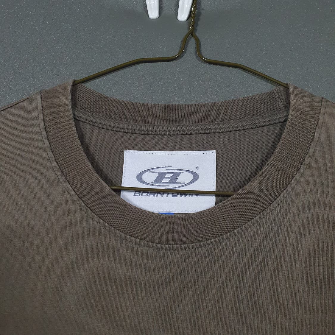 실측 XL 본투윈 블러 B 빅로고 오버핏 반팔 티셔츠 카키 브라운 1 상품이미지6