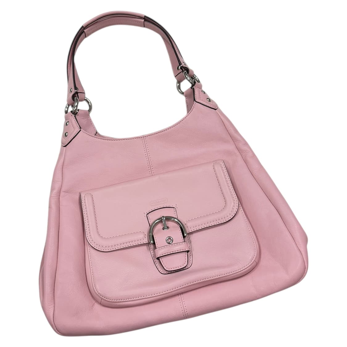 코치 빈티지 핑크 레더 버클 숄더백 호보백 Y2K 가방 상품이미지2