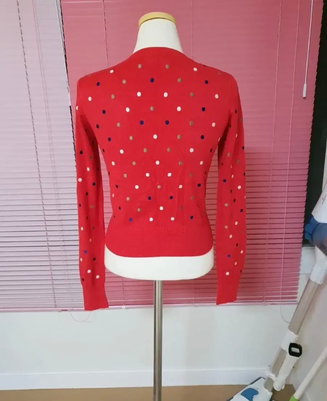 레드 도트 땡땡이 가디건 상품이미지3