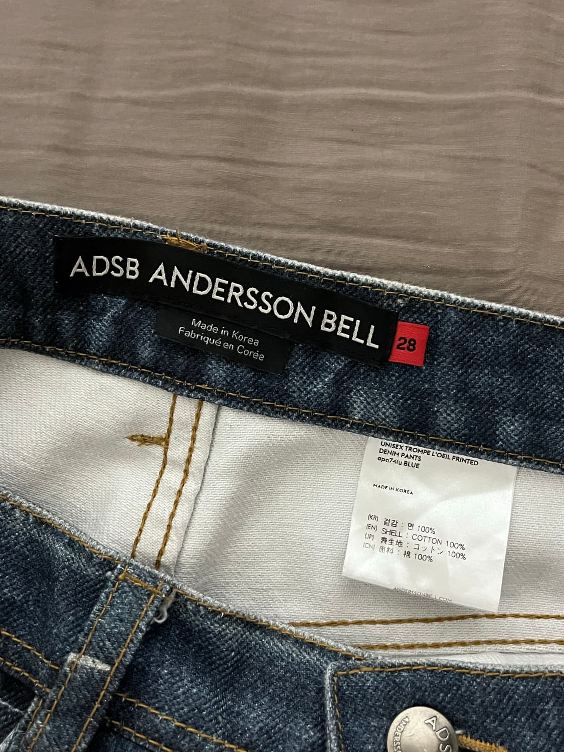 [28] 앤더슨벨 TROMPE L'OEIL PRINTED DENIM  상품이미지6