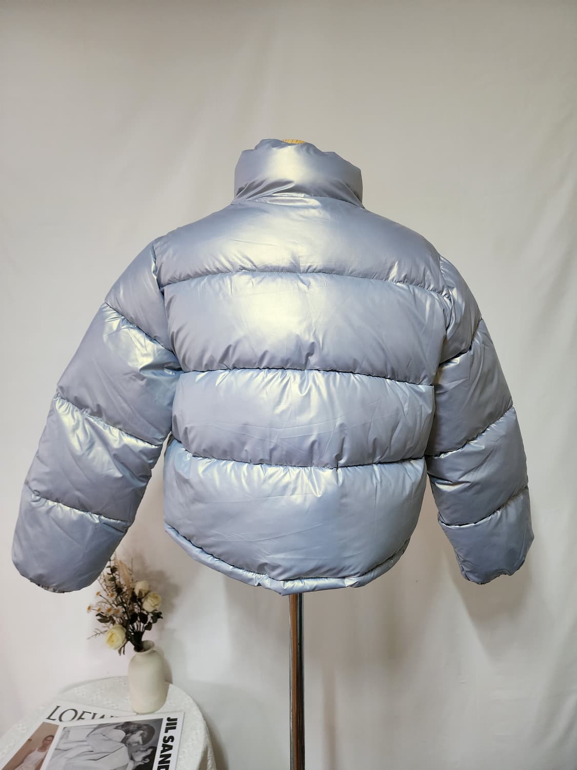 실버블루 하이넥 숏패딩 상품이미지5