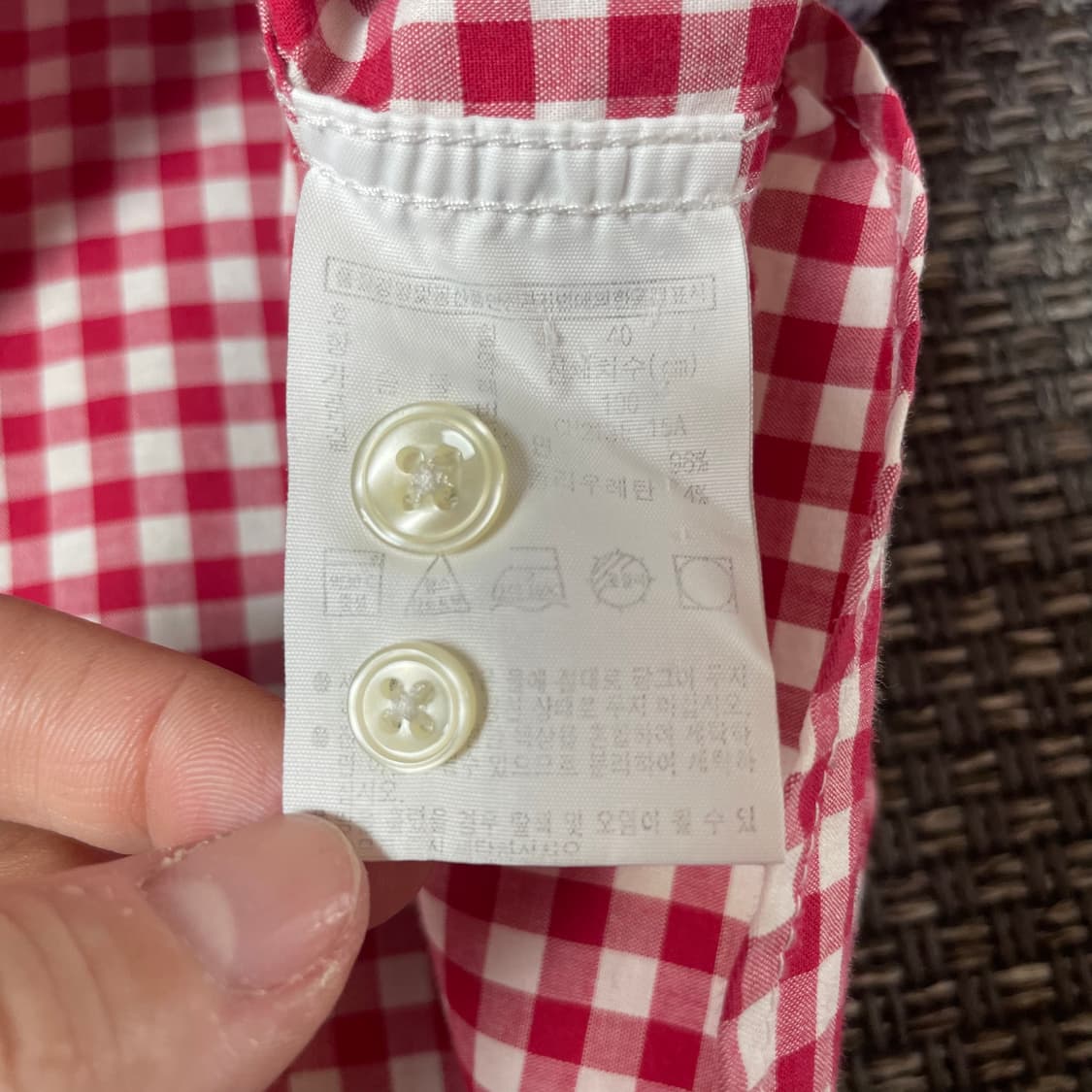 라코스테 레드 깅엄 체크 셔츠 40 상품이미지5