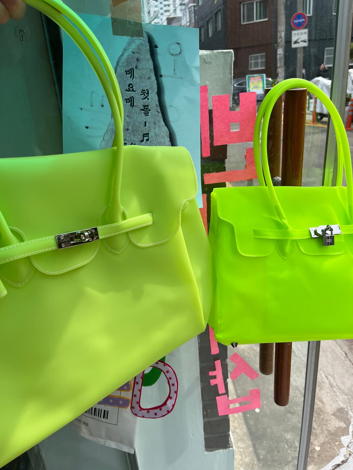 형광초록(형광노랑같기도한) 젤리버킨 🎸 상품이미지7