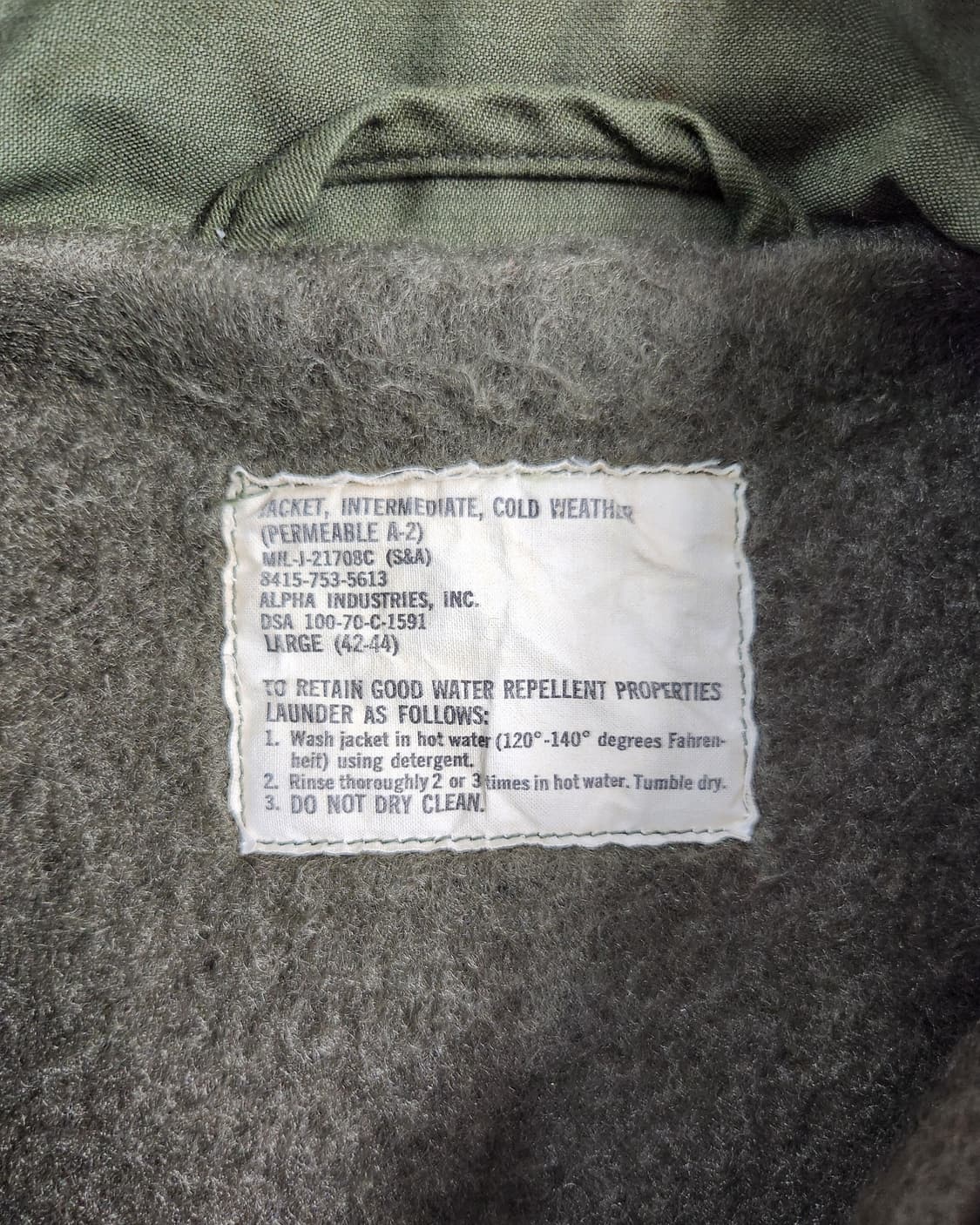 오리지널 A-2 덱자켓 라지 상품이미지3