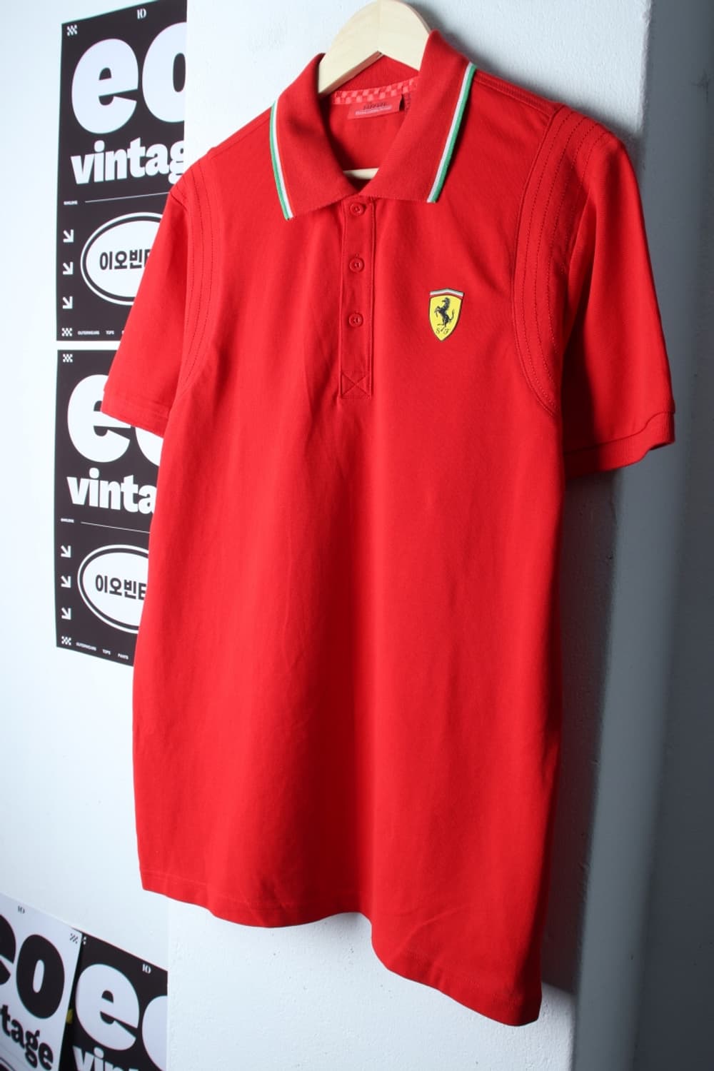 (L-XL) 페라리 반팔 카라 티셔츠 F1 레드 루이스해밀턴-H33521 상품이미지1