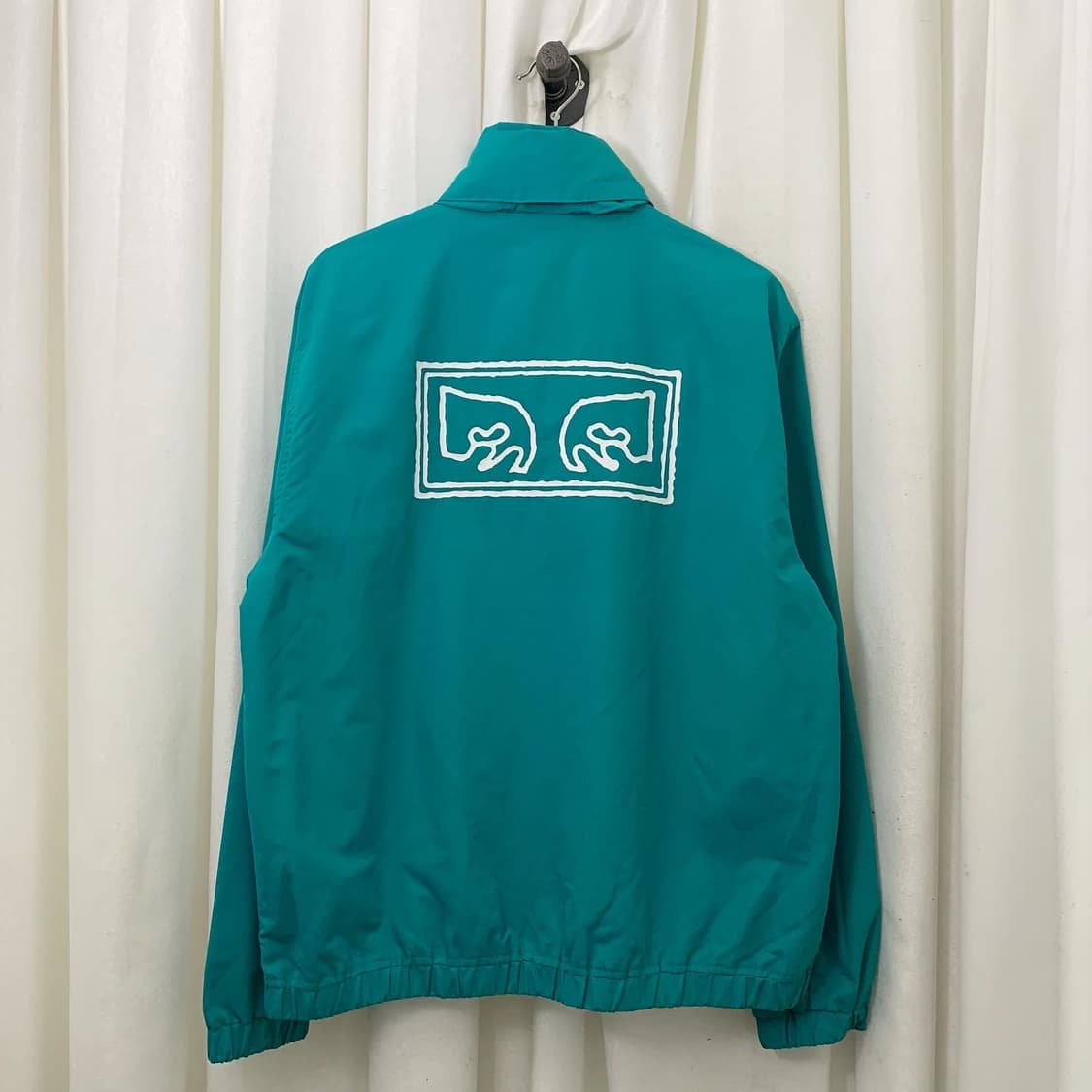 오베이 블루그린 백프린팅 윈드브레이커 상품이미지6