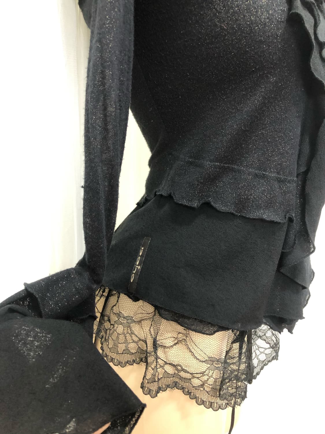 DOHO black fairy fur frill long sleeve 상품이미지5