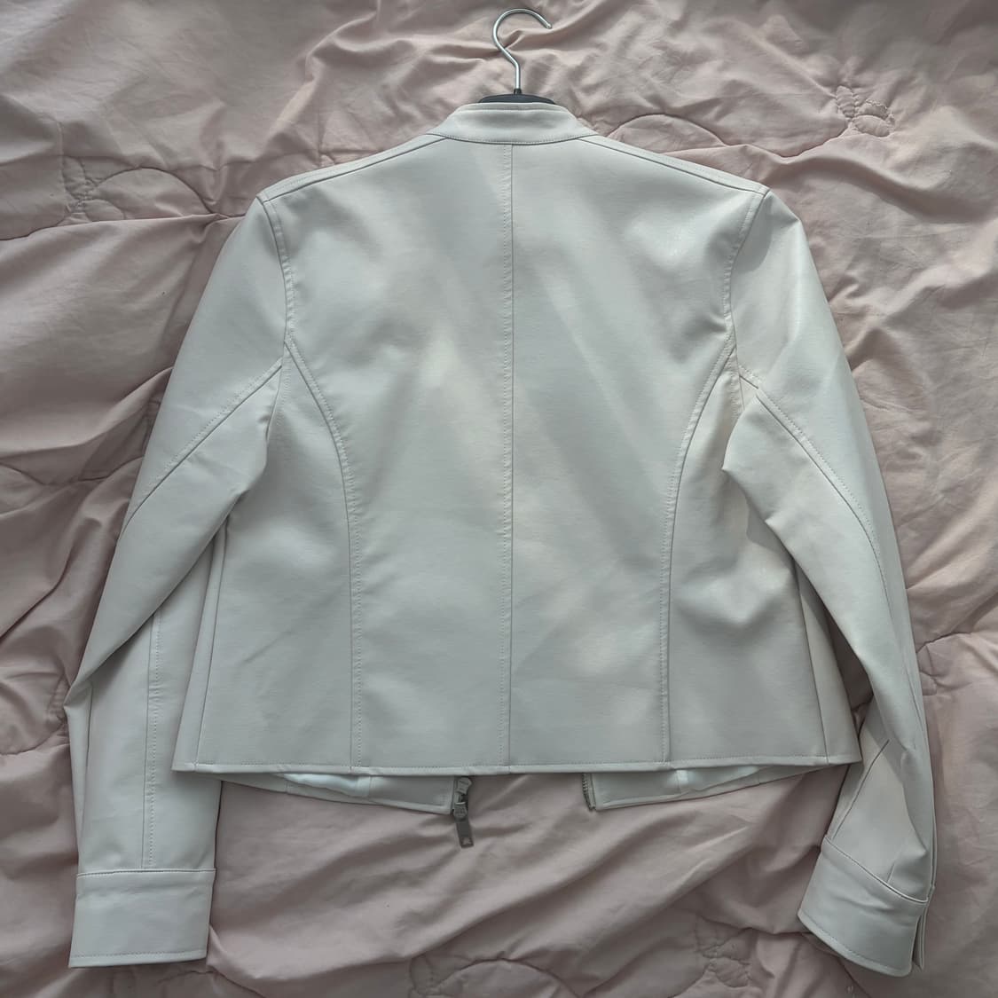 라퍼지 포 우먼 버핑 레더 인시전 자켓 아이보리 상품이미지2