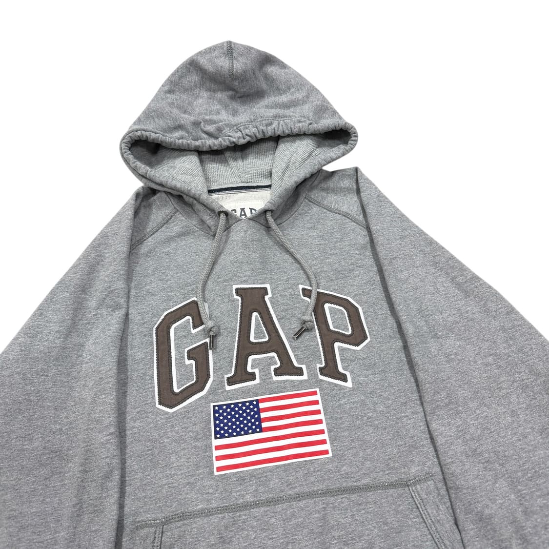 GAP 빈티지 스펠로고 성조기 후드티 그레이 M 상품이미지2