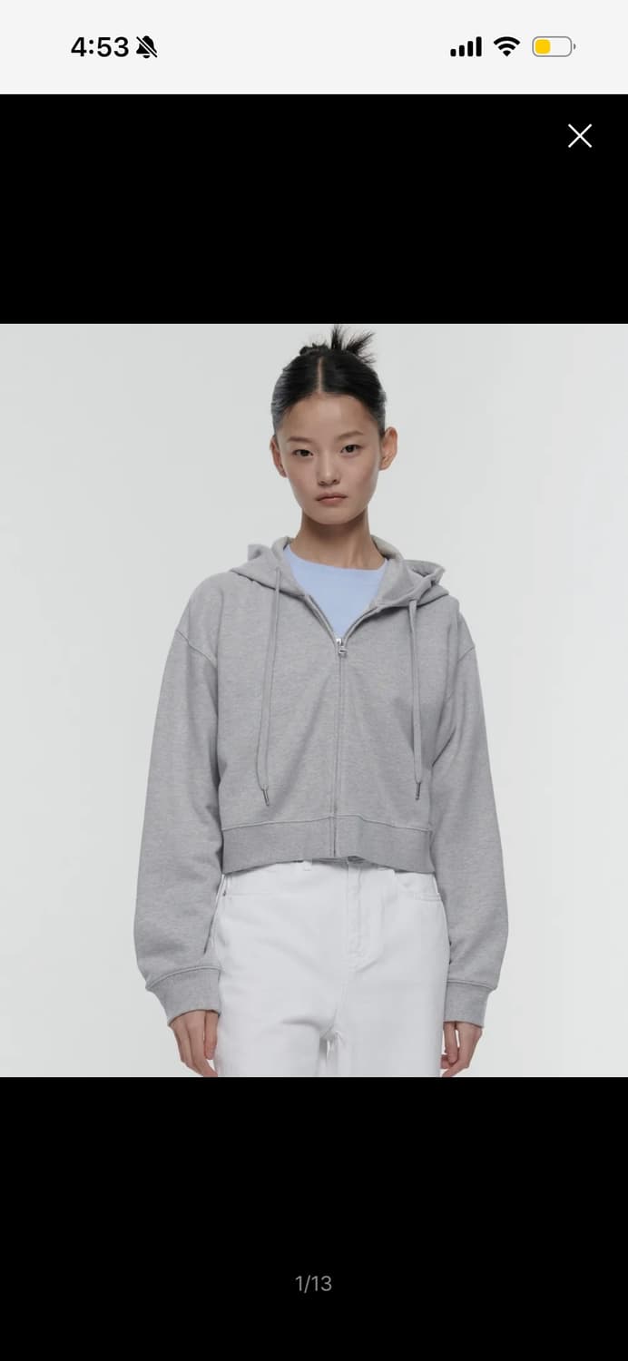 무신사 스탠다드 우먼 그레이 후드집업 상품이미지1