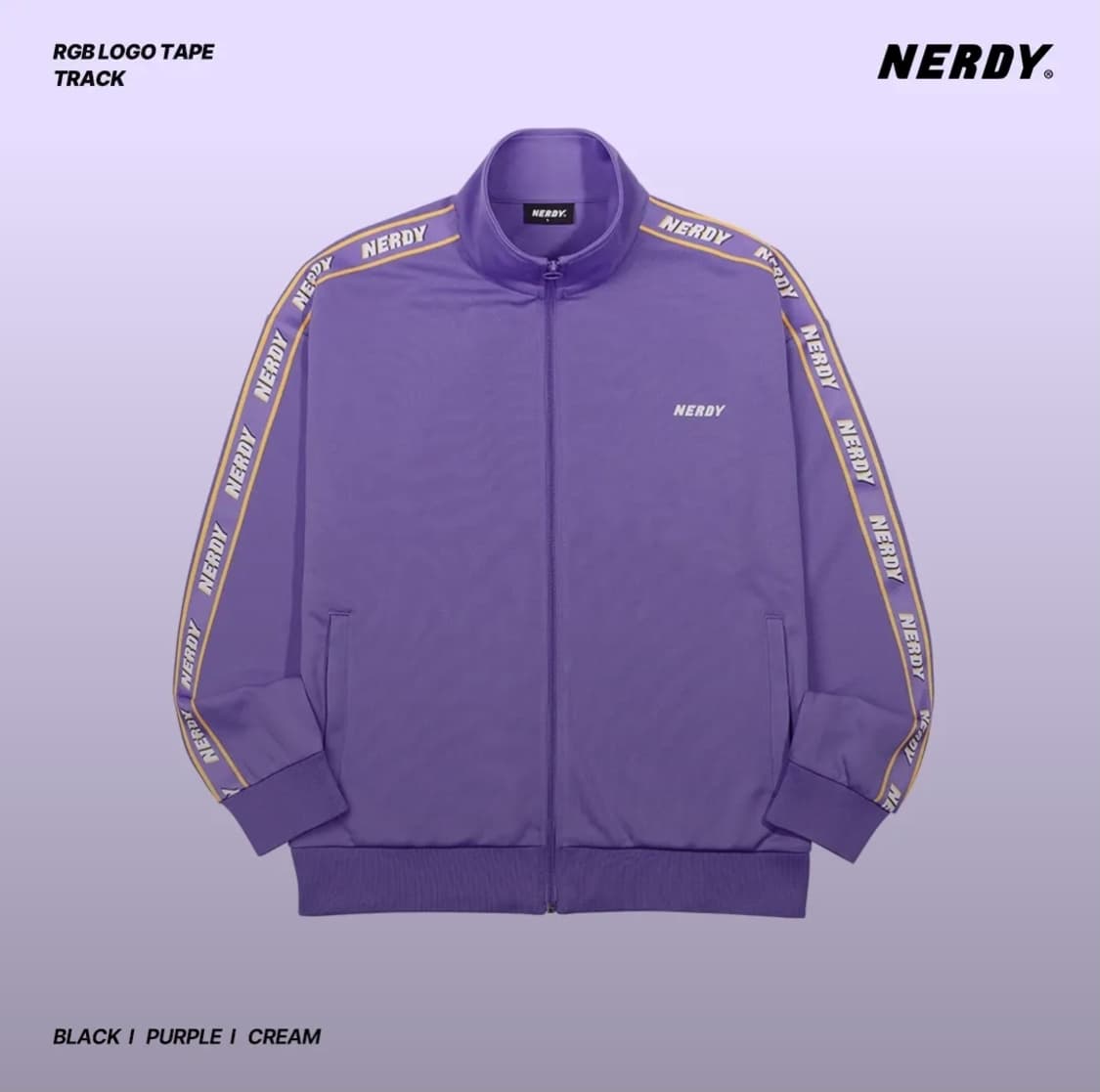 RGB 로고 테잎 트랙 탑 퍼플 셋업 m size 상품이미지2