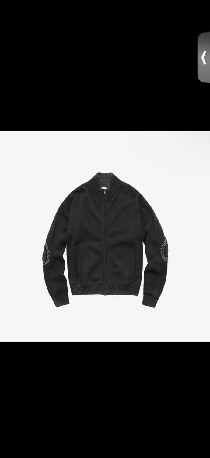 3) 폴리테루 트랙 니트 집업 차콜 상품이미지1