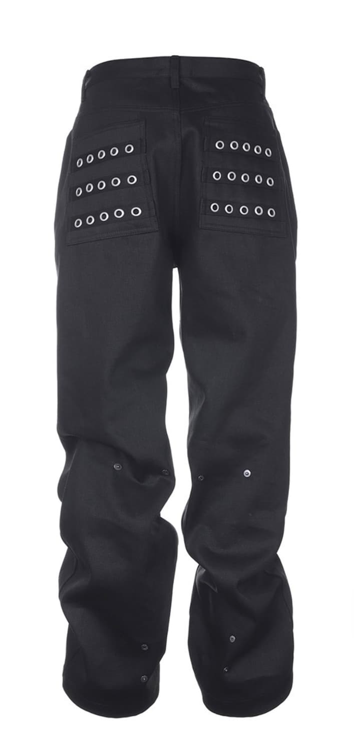 Eyelet Button Black Jeans 상품이미지1