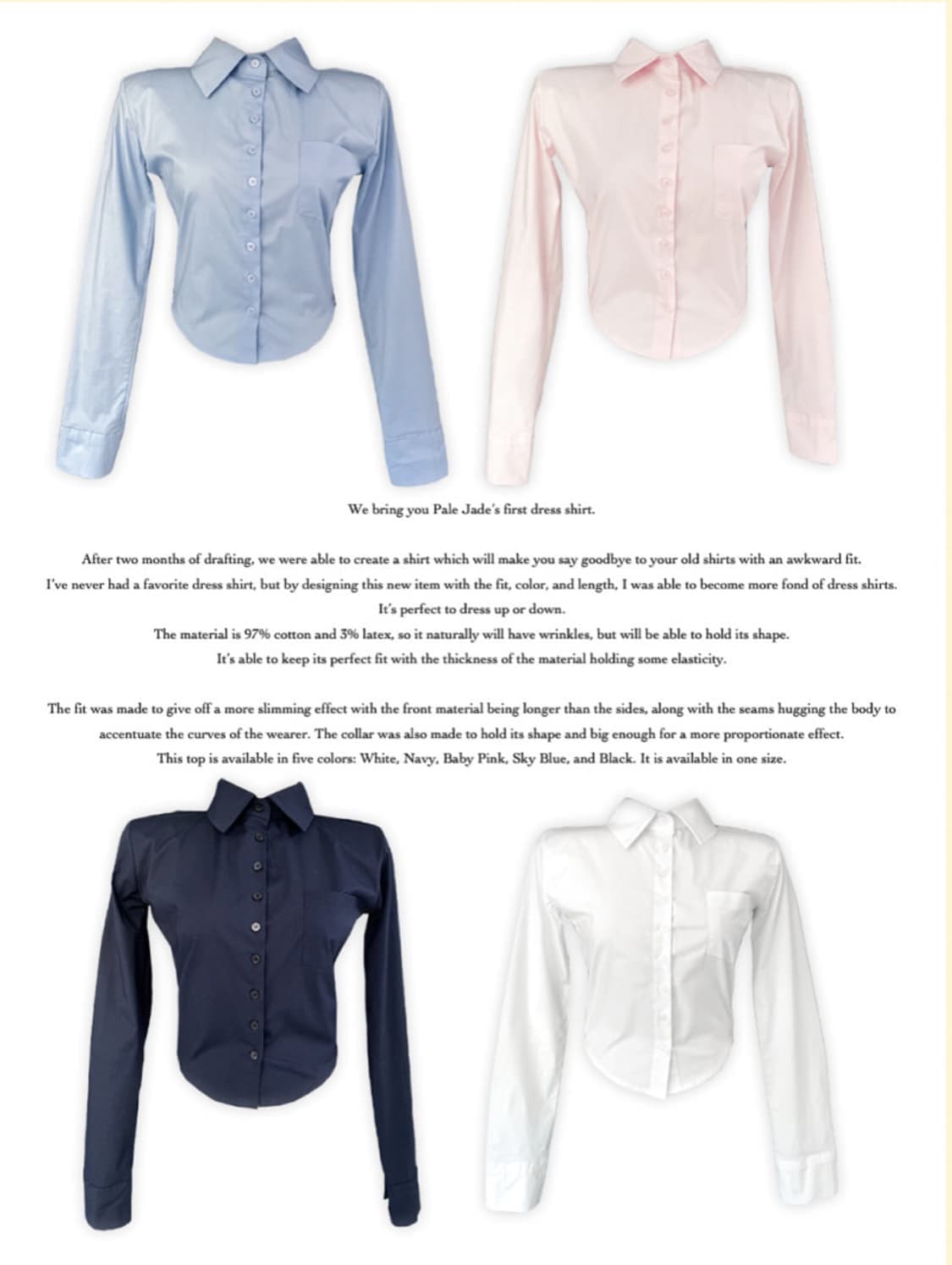 페일제이드 드레스 셔츠 화이트 1 상품이미지1