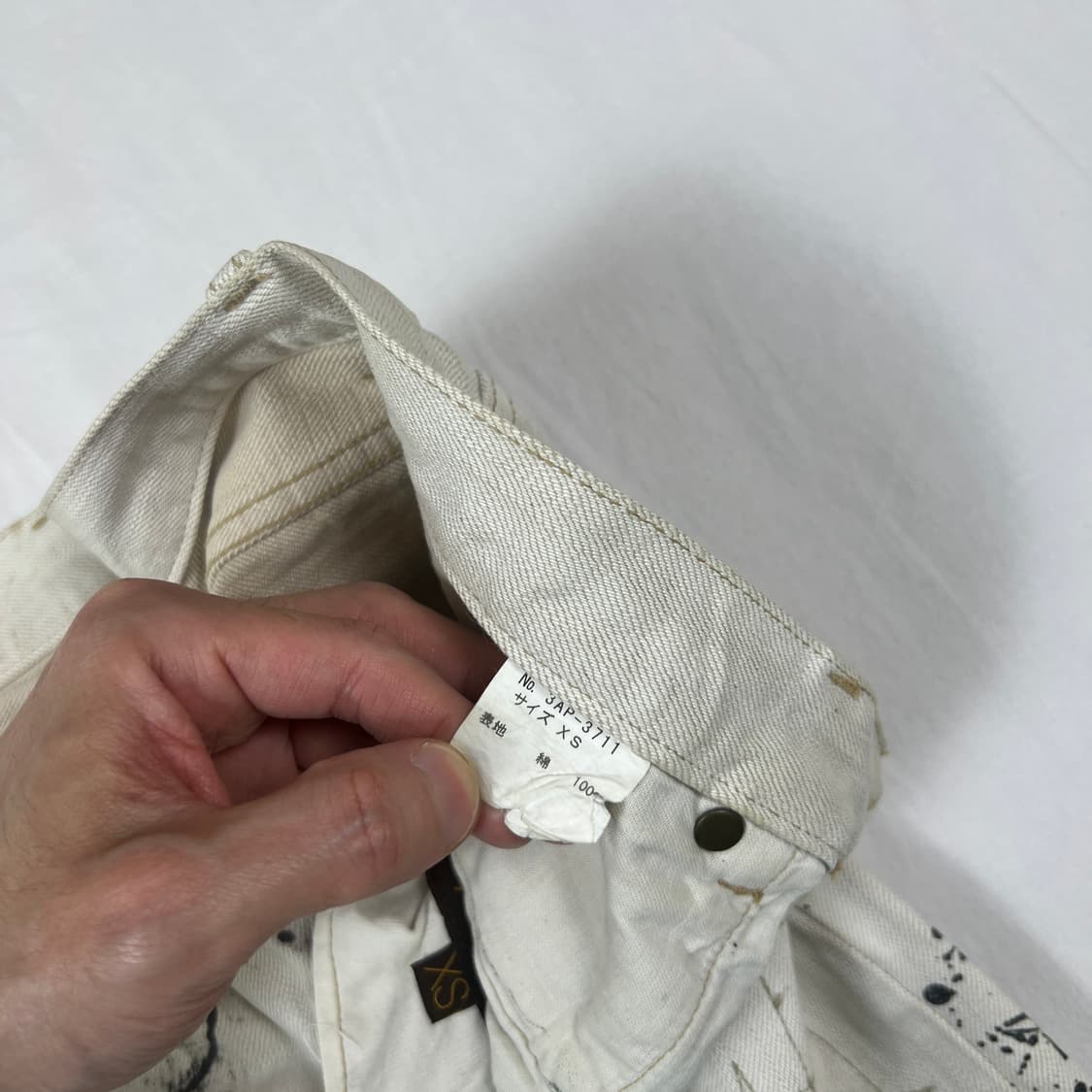 90‘s 히스테릭글래머 페인트 디스트로이드 화이트 팬츠 바지 상품이미지10