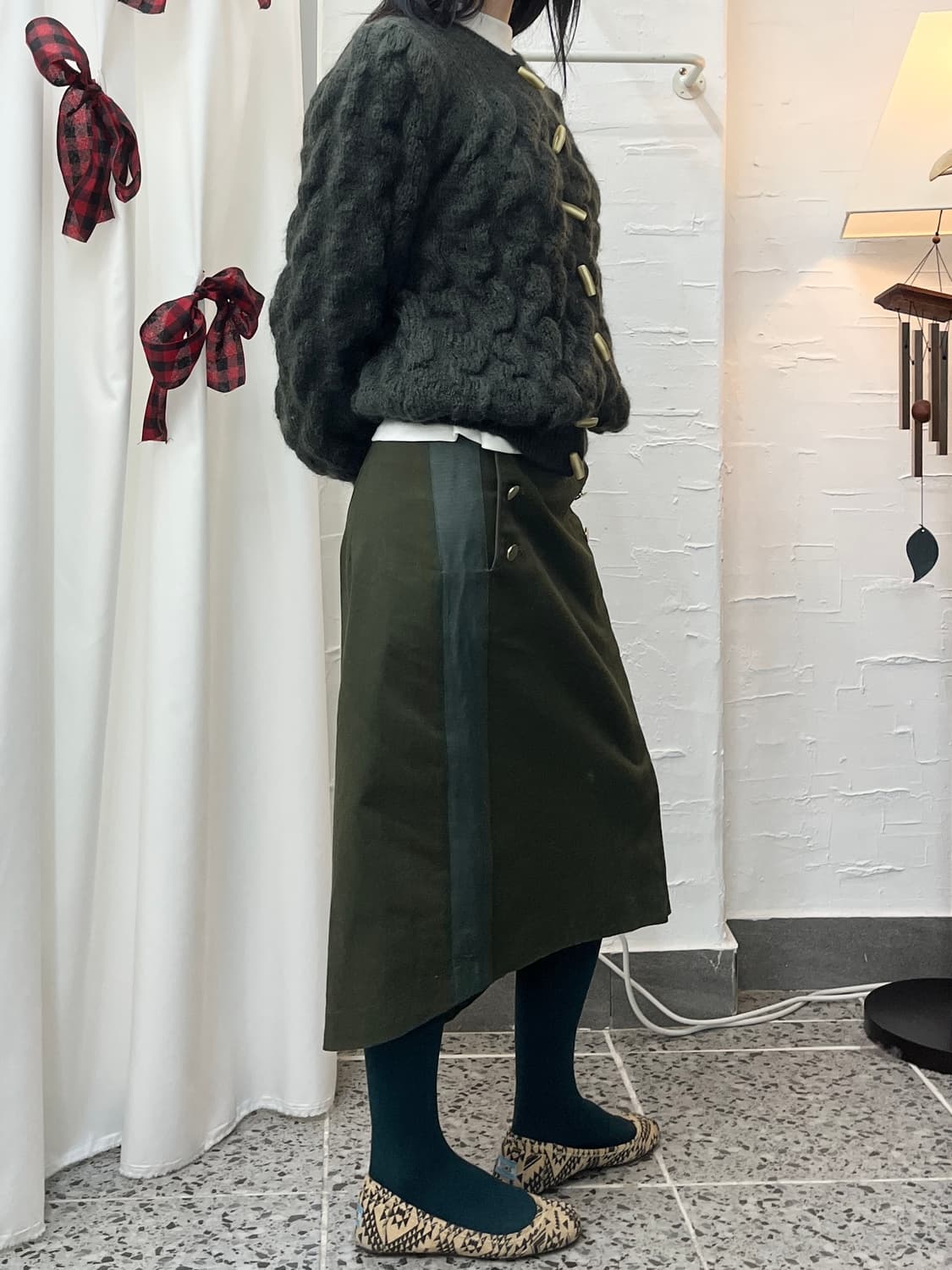 gold buttons midiskirt 상품이미지3