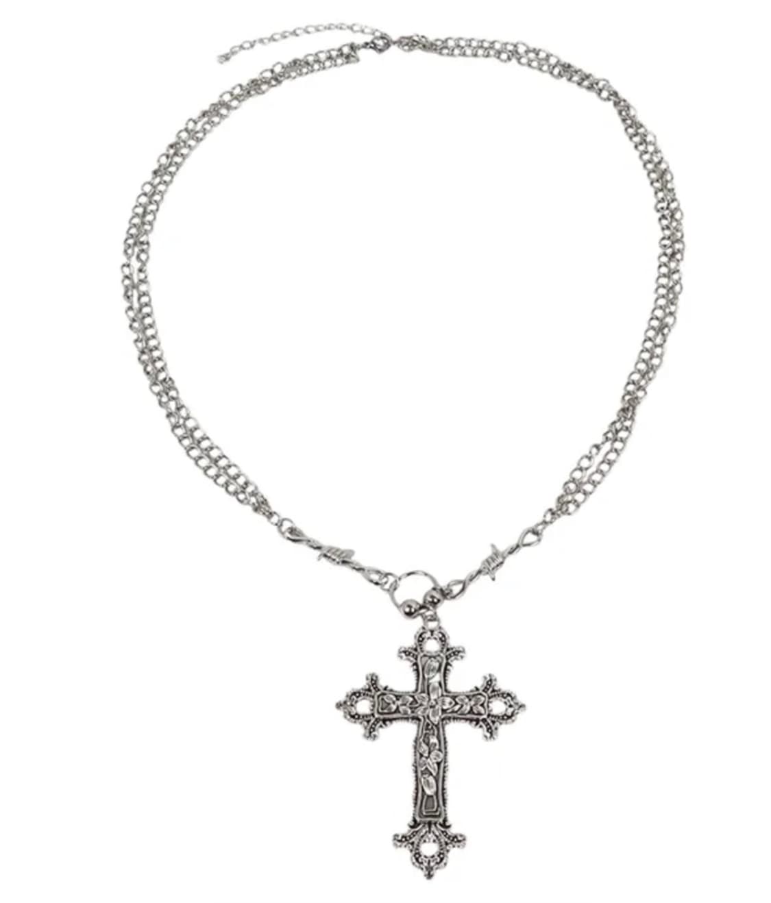 크로스 체인 레이어드 목걸이 상품이미지3