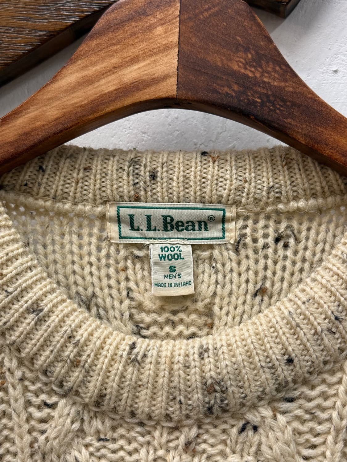 L) 90s L.L.Bean Irish Wool Cable Knit Sw 상품이미지7