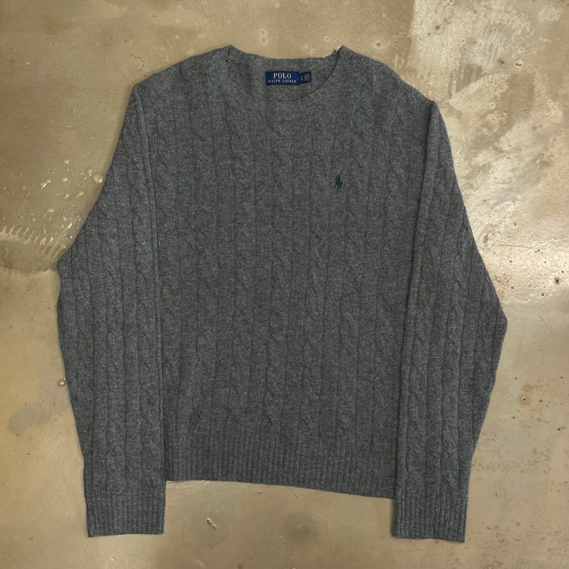L 폴로랄프로렌 그레이 메리노 울 케이블 니트 상품이미지2